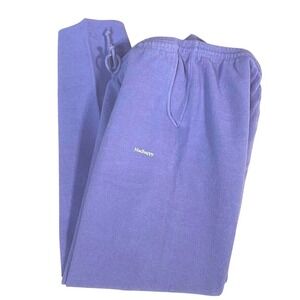 Madhappy Womens French Terry Sweatpants Drawstring Raw Hem Lilac Pastel XL